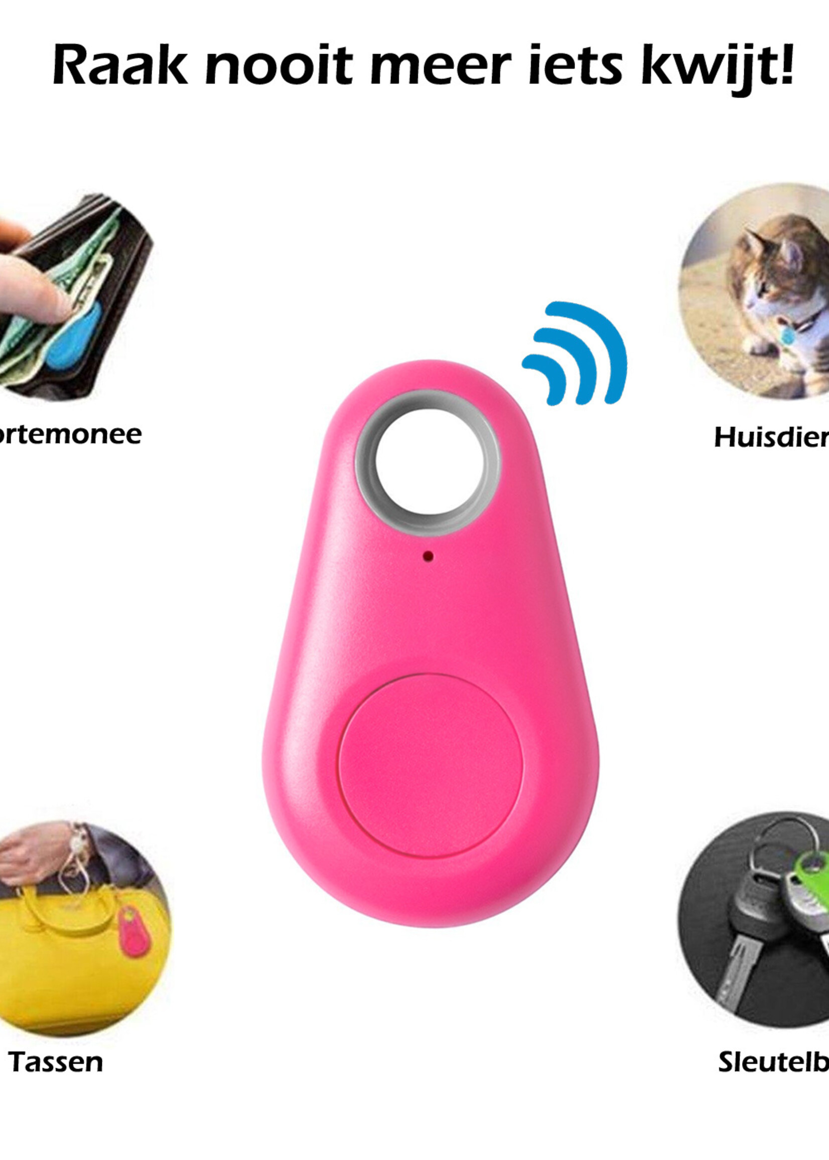 BTH Keyfinder Sleutelvinder Sleutelzoeker Sleutelhanger Keyfinder Bluetooth Sleutels Huisdier - Roze