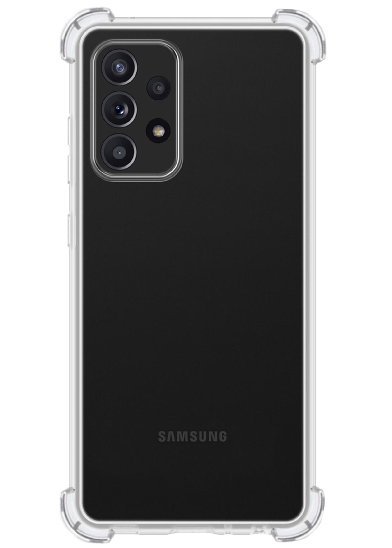 BTH Hoesje Geschikt voor Samsung A23 Hoesje Siliconen Shock Proof Case Hoes - Hoes Geschikt voor Samsung Galaxy A23 Hoes Cover Case Shockproof - Transparant - 2 PACK