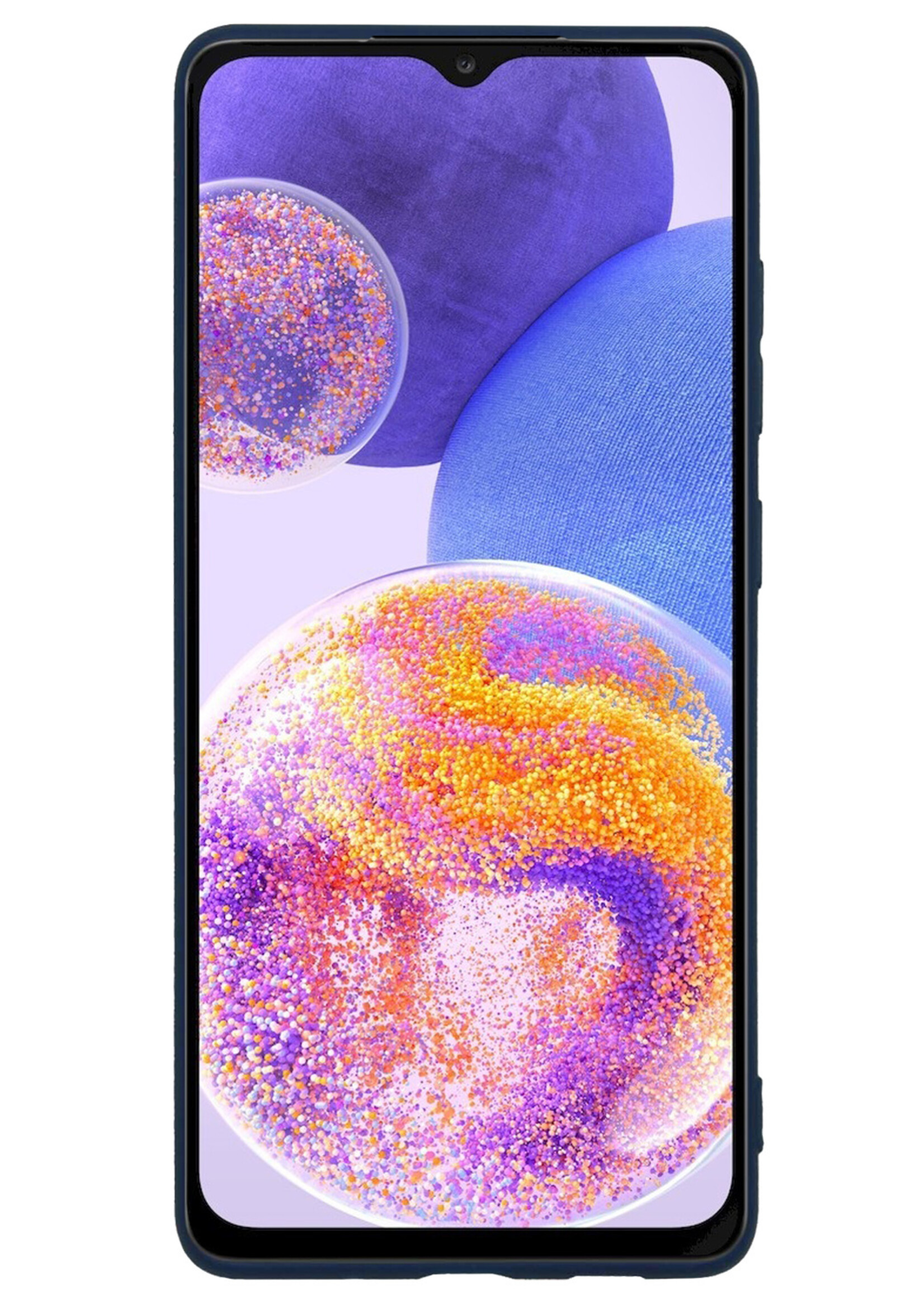 BTH Samsung A23 Hoesje Siliconen Case Cover - Samsung Galaxy A23 Hoesje Cover Hoes Siliconen - Donker Blauw