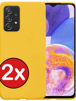 BTH BTH Samsung Galaxy A23 Hoesje Siliconen - Geel - 2 PACK