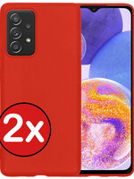 BTH BTH Samsung Galaxy A23 Hoesje Siliconen - Rood - 2 PACK