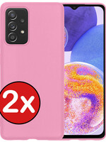 BTH BTH Samsung Galaxy A23 Hoesje Siliconen - Lichtroze - 2 PACK