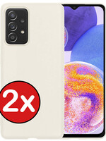 BTH BTH Samsung Galaxy A23 Hoesje Siliconen - Wit - 2 PACK