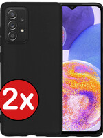 BTH BTH Samsung Galaxy A23 Hoesje Siliconen - Zwart - 2 PACK