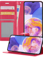 BTH BTH Samsung Galaxy A23 Hoesje Bookcase - Donkerroze