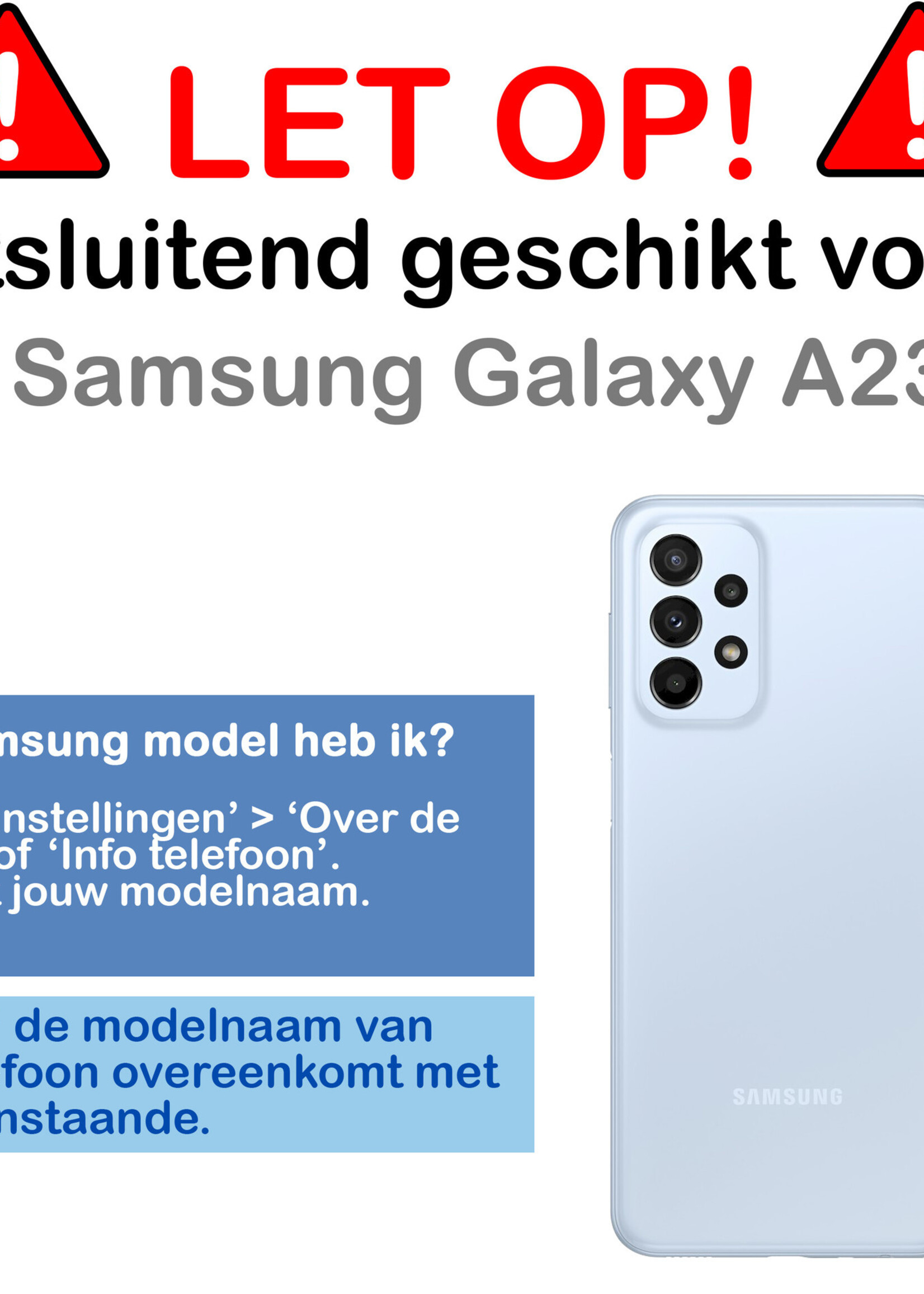 BTH Samsung A23 Hoesje Book Case Hoes Portemonnee Cover Walletcase - Samsung A23 Hoes Bookcase Hoesje - Rood