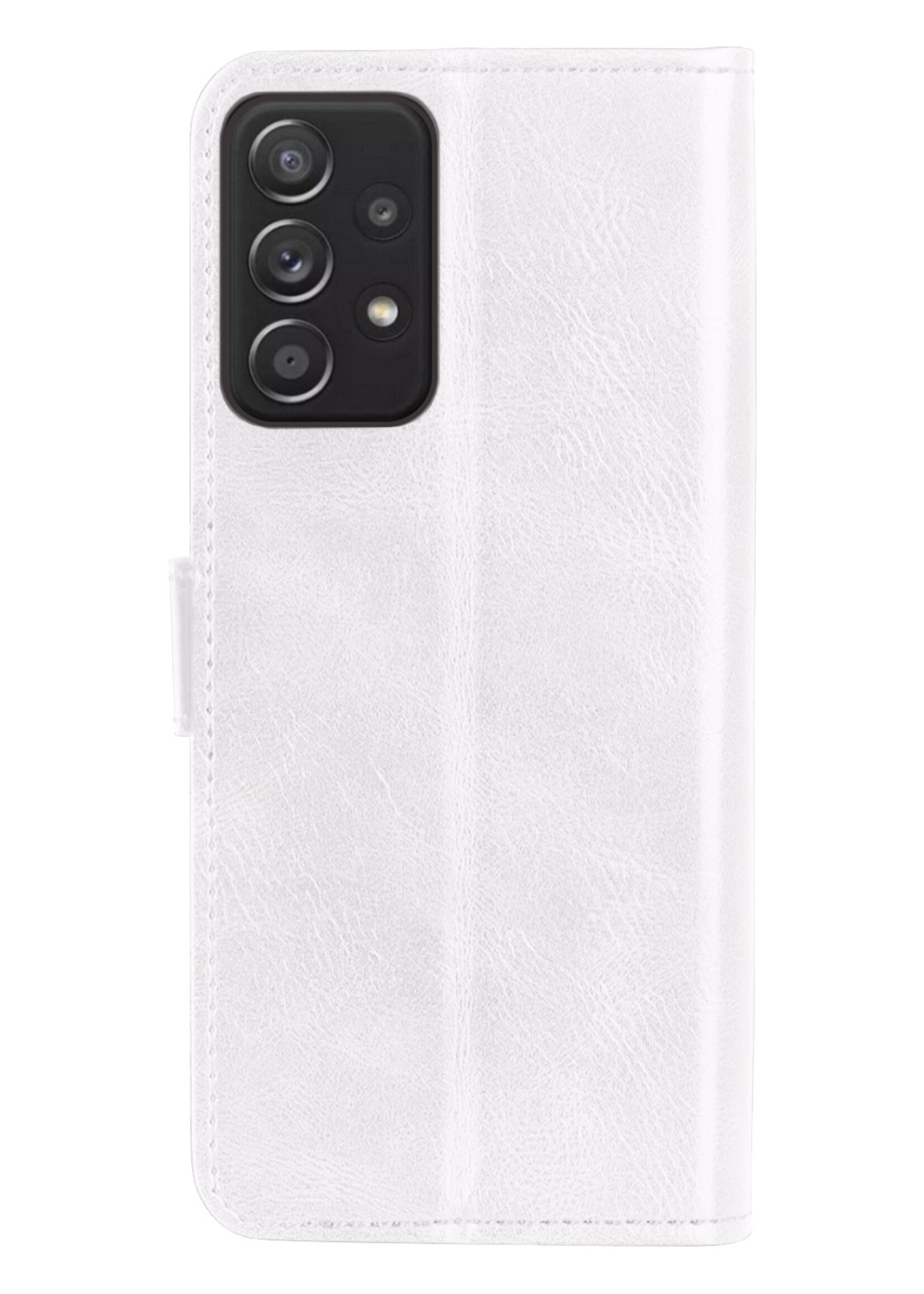 BTH Samsung A23 Hoesje Book Case Hoes Portemonnee Cover Walletcase - Samsung A23 Hoes Bookcase Hoesje - Wit