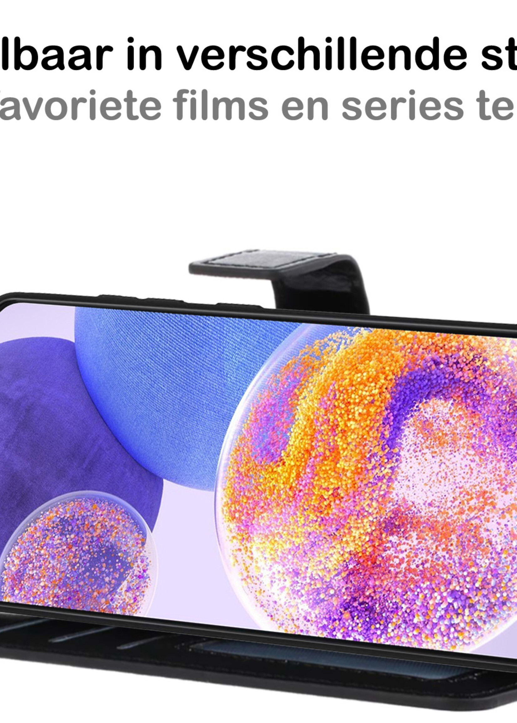BTH Samsung A23 Hoesje Book Case Hoes Portemonnee Cover Walletcase - Samsung A23 Hoes Bookcase Hoesje - Zwart