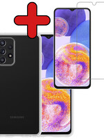 BTH BTH Samsung Galaxy A23 Hoesje Siliconen Met Screenprotector - Transparant