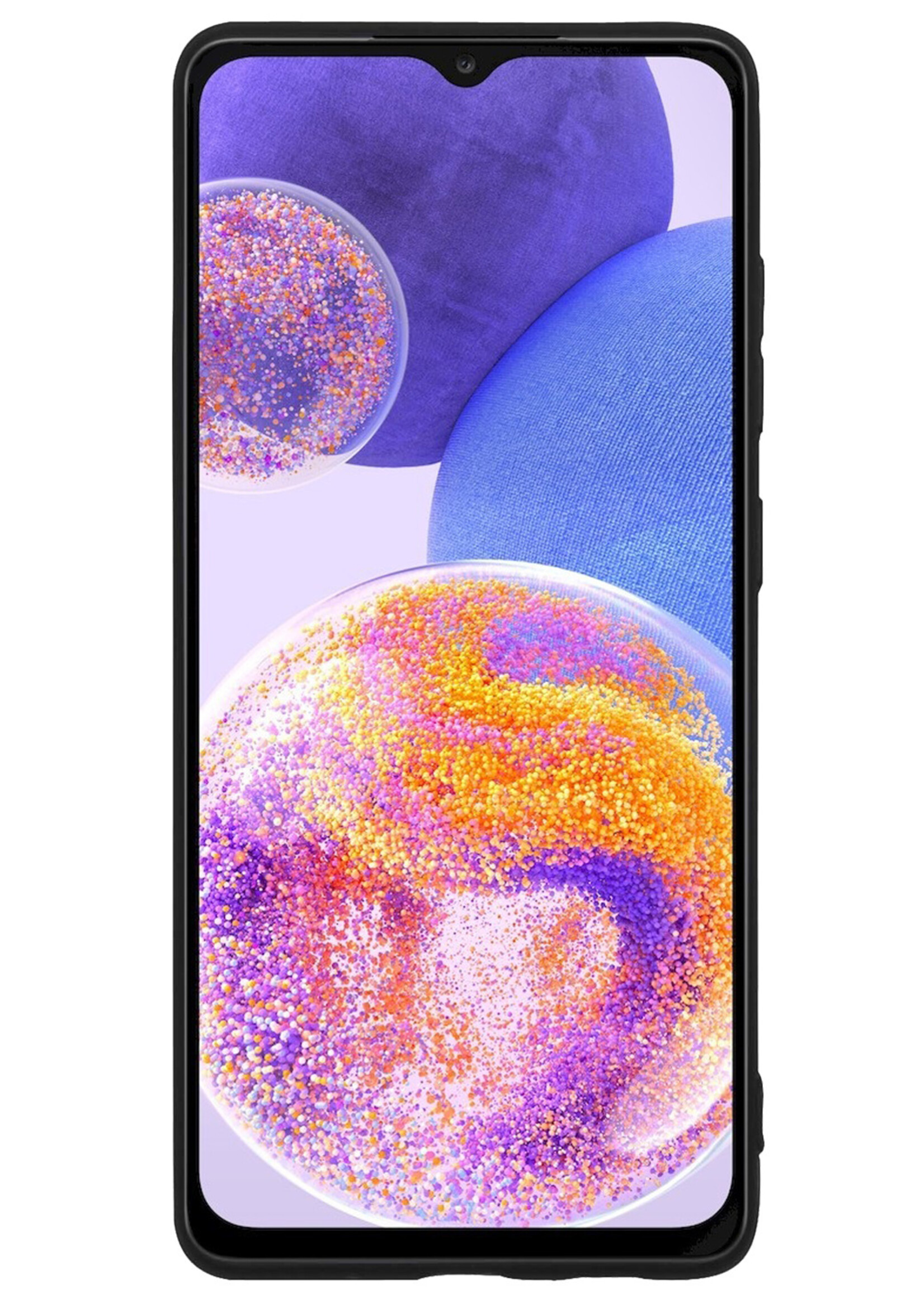 BTH Hoesje Geschikt voor Samsung A23 Hoesje Siliconen Case Hoes Met Screenprotector - Hoes Geschikt voor Samsung Galaxy A23 Hoes Cover Case - Zwart