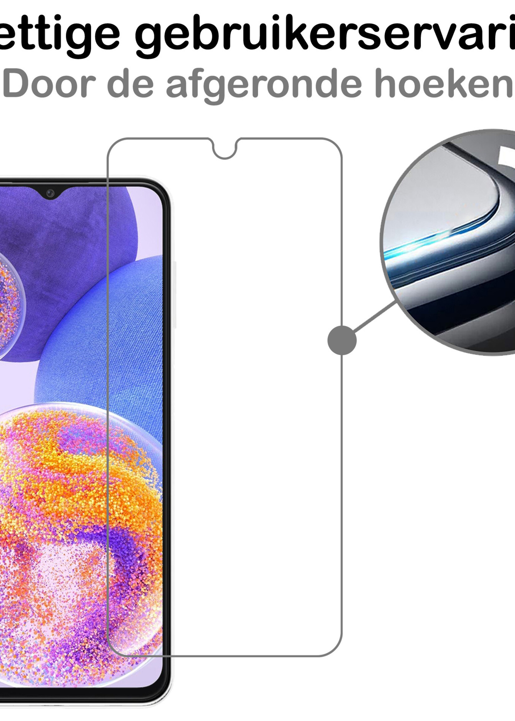 BTH Hoesje Geschikt voor Samsung A23 Hoesje Siliconen Case Hoes Met 2x Screenprotector - Hoes Geschikt voor Samsung Galaxy A23 Hoes Cover Case - Geel