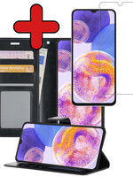 BTH BTH Samsung Galaxy A23 Hoesje Bookcase Zwart Met Screenprotector