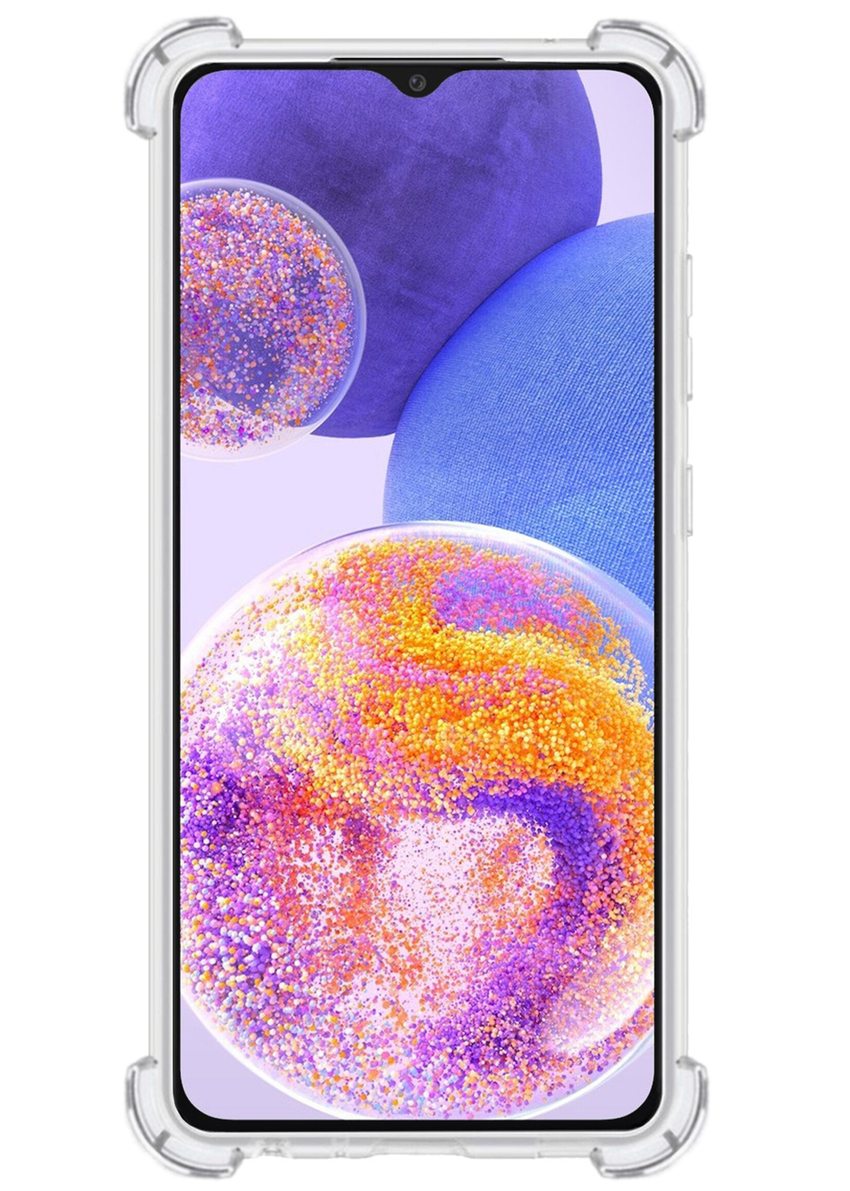 BTH Samsung A23 Hoesje Met Pasjeshouder Kaarthouder Shockproof - Samsung Galaxy A23 Hoesje Transparant Shock Proof Case Met Pashouder