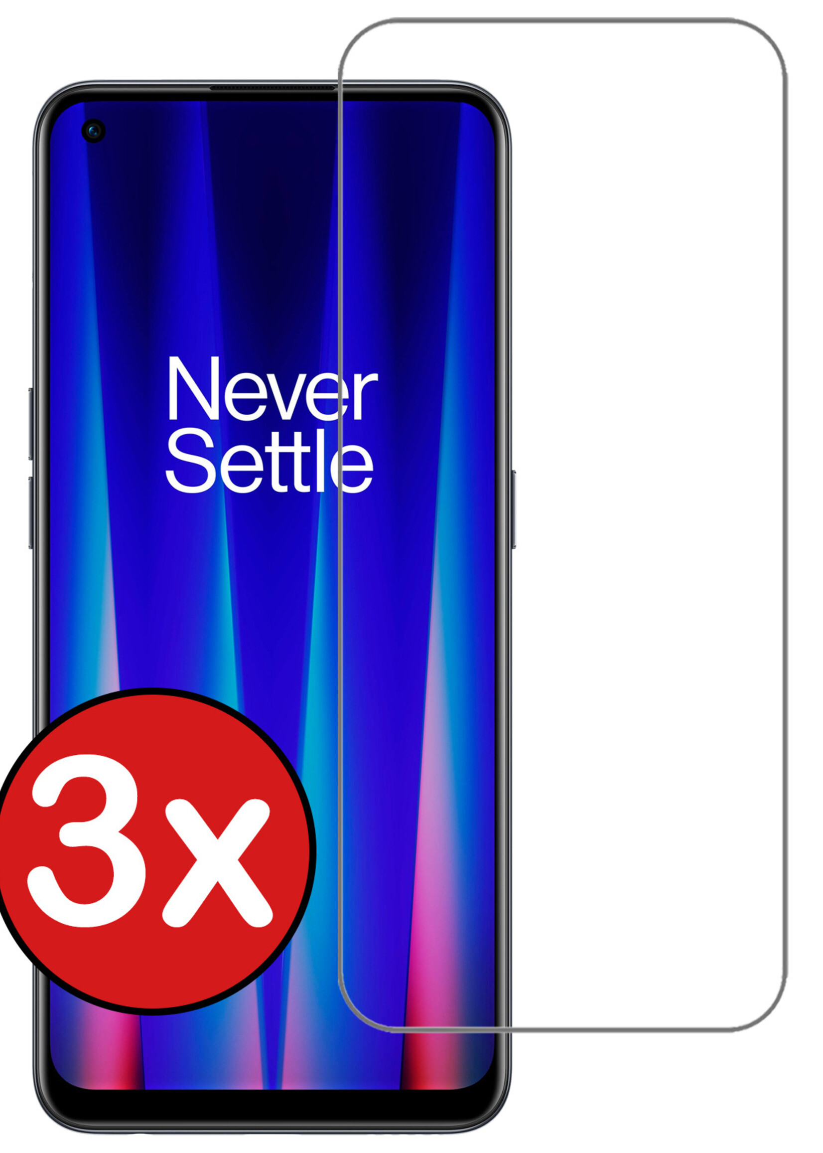 BTH Screenprotector Geschikt voor OnePlus Nord CE 2 Screenprotector Glas Gehard Tempered Glass - Screenprotector Geschikt voor OnePlus Nord CE 2 Screen Protector Screen Cover - 3 PACK