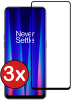 BTH BTH OnePlus Nord CE 2 Screenprotector Glas Full Cover - 3 PACK