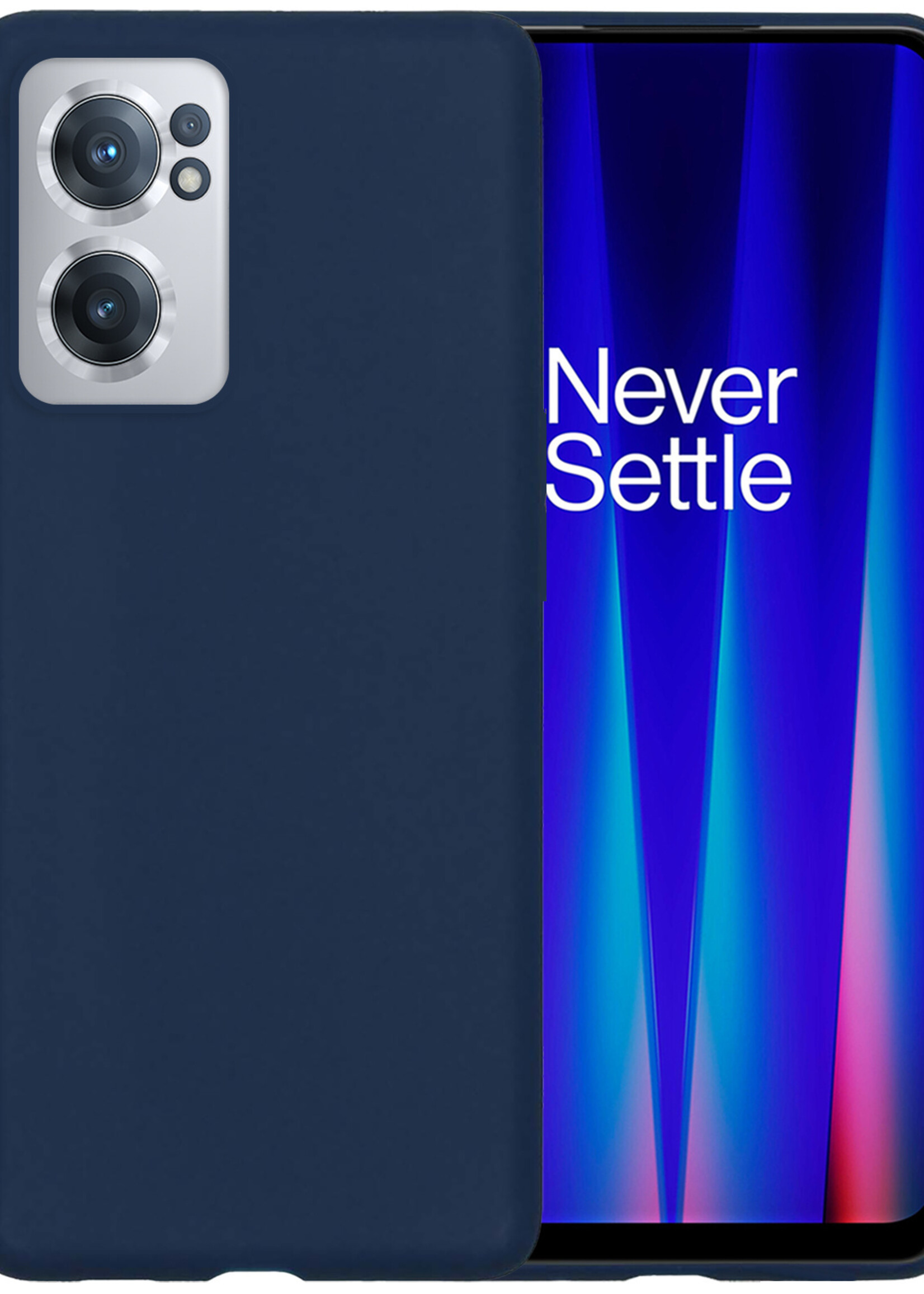 BTH OnePlus Nord CE 2 Hoesje Siliconen Case Cover - OnePlus Nord CE 2 Hoesje Cover Hoes Siliconen - Donker Blauw