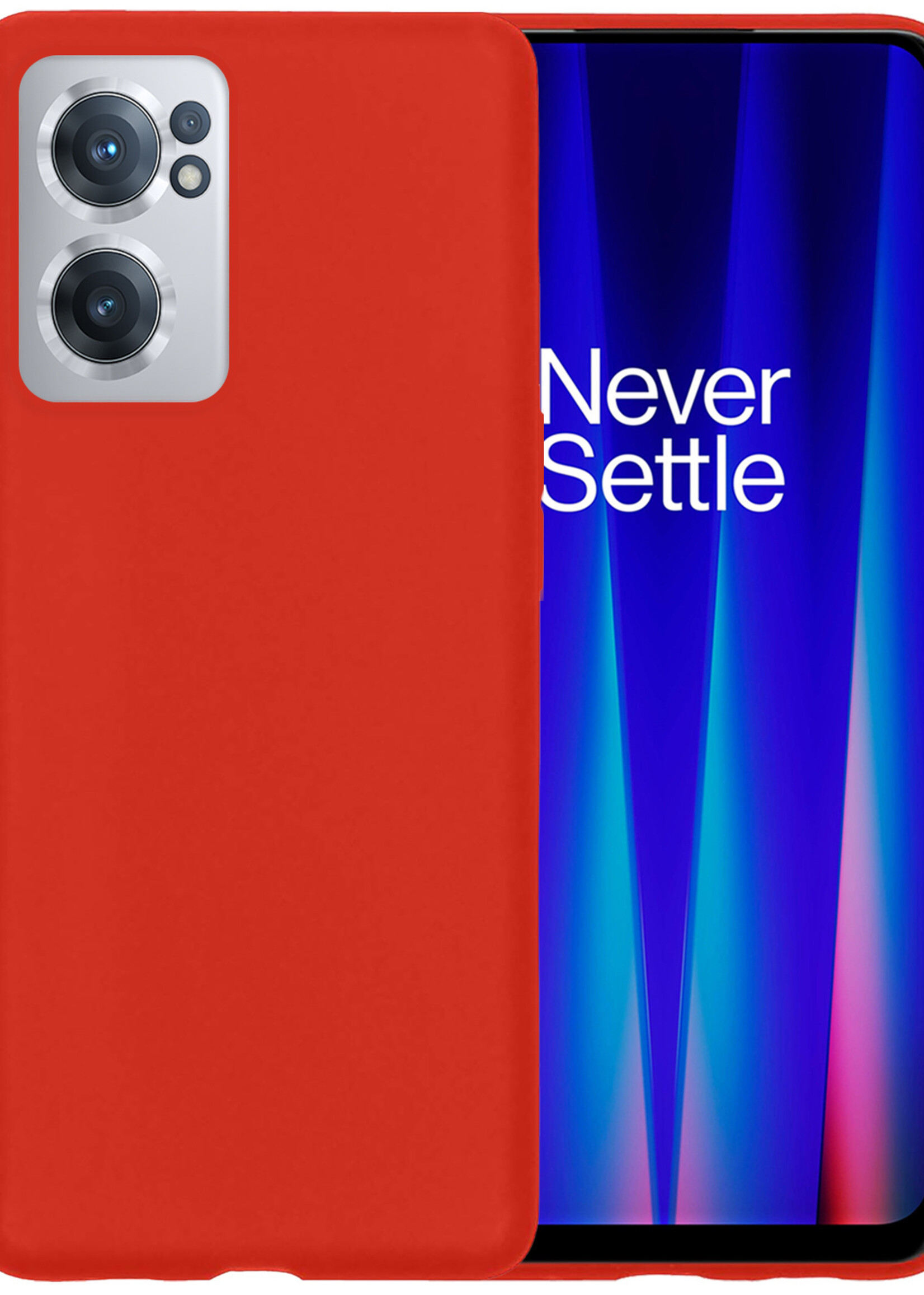 BTH OnePlus Nord CE 2 Hoesje Siliconen Case Cover - OnePlus Nord CE 2 Hoesje Cover Hoes Siliconen - Rood