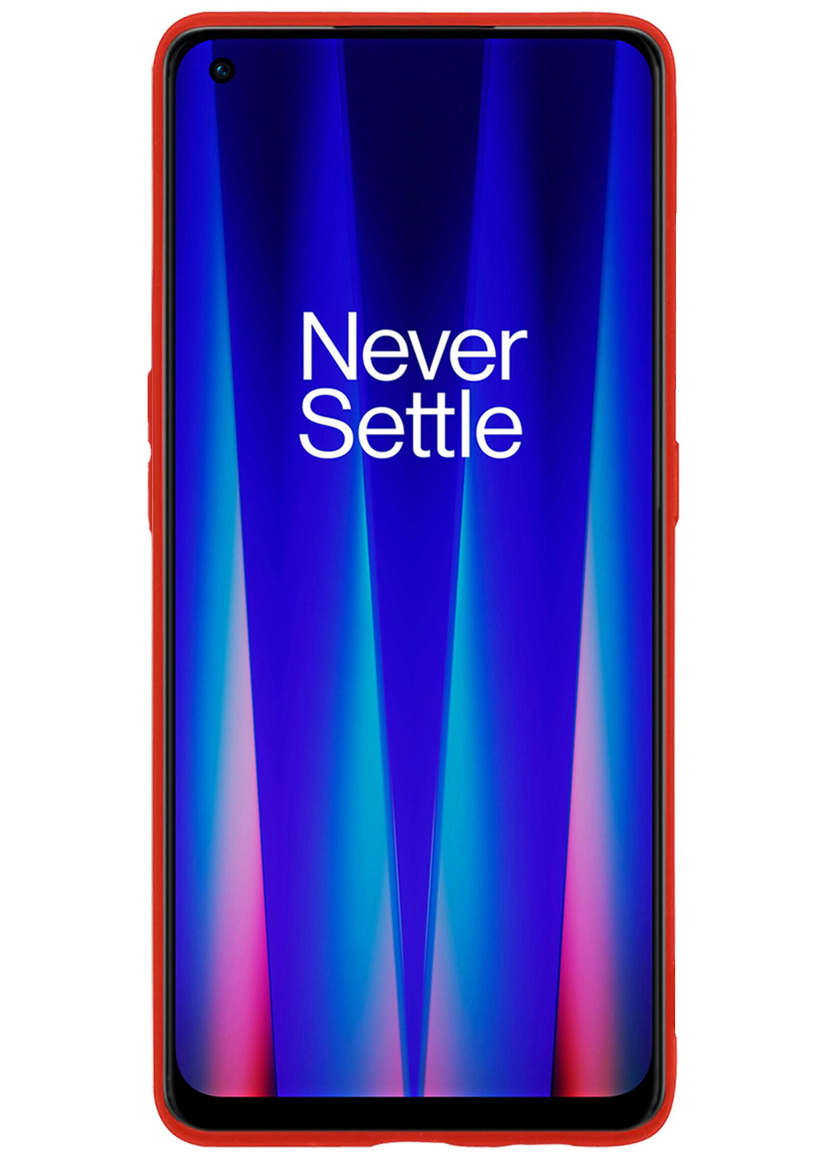 BTH OnePlus Nord CE 2 Hoesje Siliconen Case Cover - OnePlus Nord CE 2 Hoesje Cover Hoes Siliconen - Rood