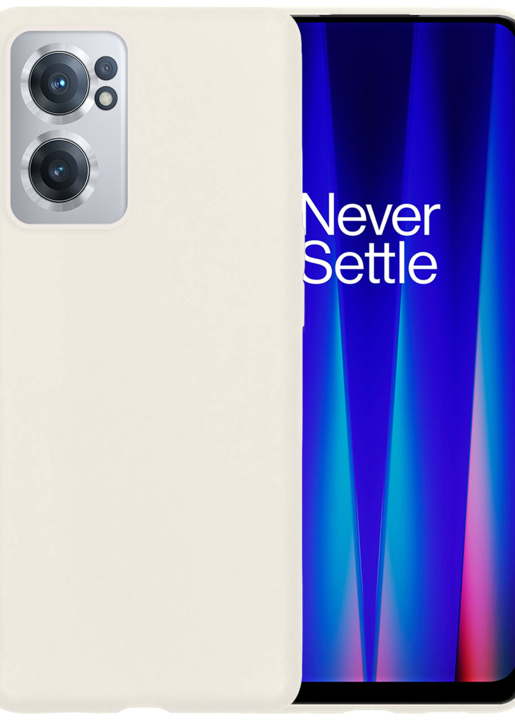 BTH OnePlus Nord CE 2 Hoesje Siliconen Case Cover - OnePlus Nord CE 2 Hoesje Cover Hoes Siliconen - Wit