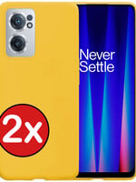 BTH BTH OnePlus Nord CE 2 Hoesje Siliconen - Geel - 2 PACK
