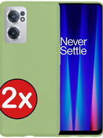 BTH BTH OnePlus Nord CE 2 Hoesje Siliconen - Groen - 2 PACK