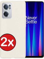 BTH BTH OnePlus Nord CE 2 Hoesje Siliconen - Wit - 2 PACK