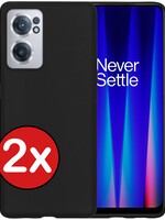 BTH BTH OnePlus Nord CE 2 Hoesje Siliconen - Zwart - 2 PACK