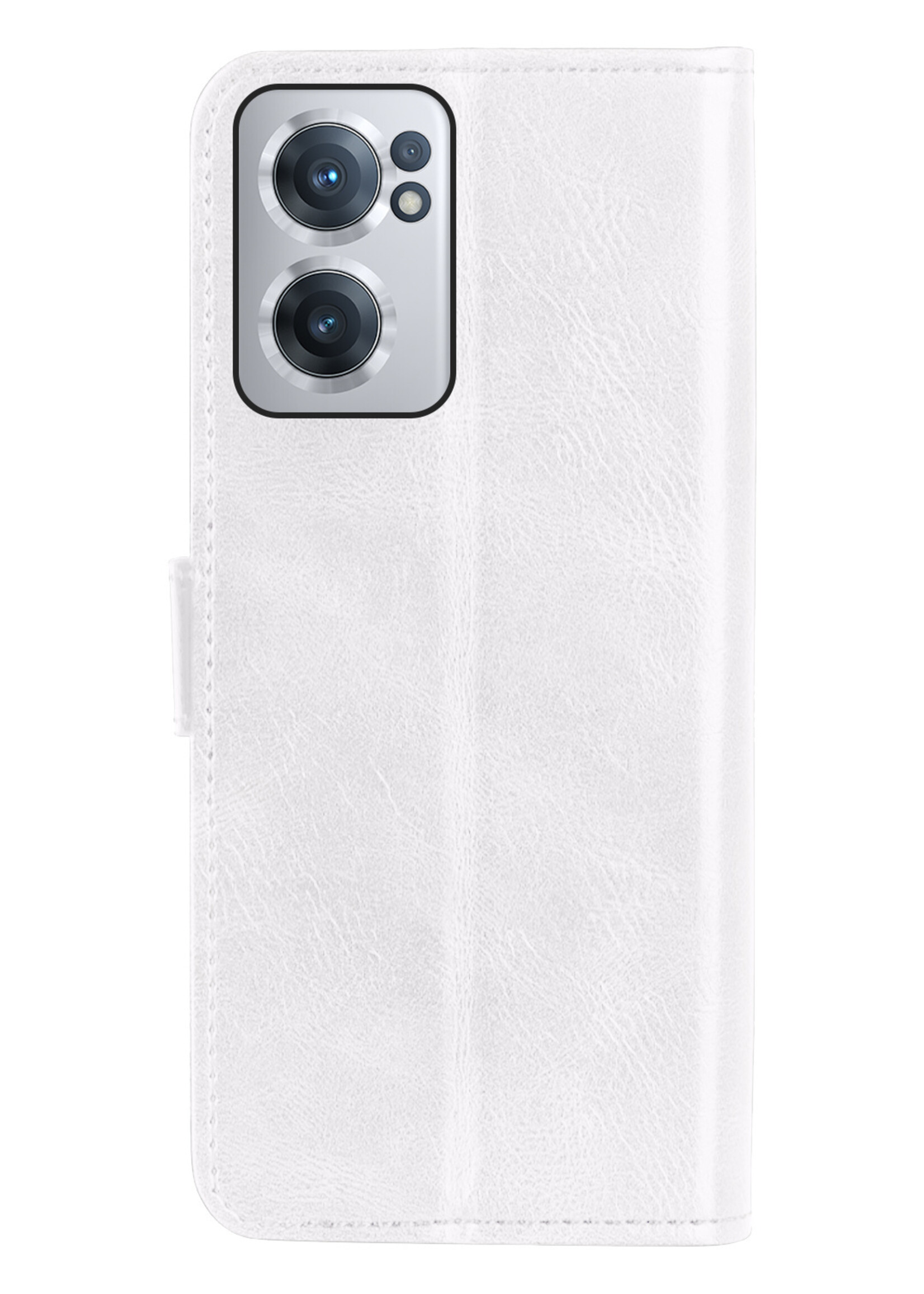 BTH OnePlus Nord CE 2 Hoesje Book Case Hoes Portemonnee Cover Walletcase - OnePlus Nord CE 2 Hoes Bookcase Hoesje - Wit