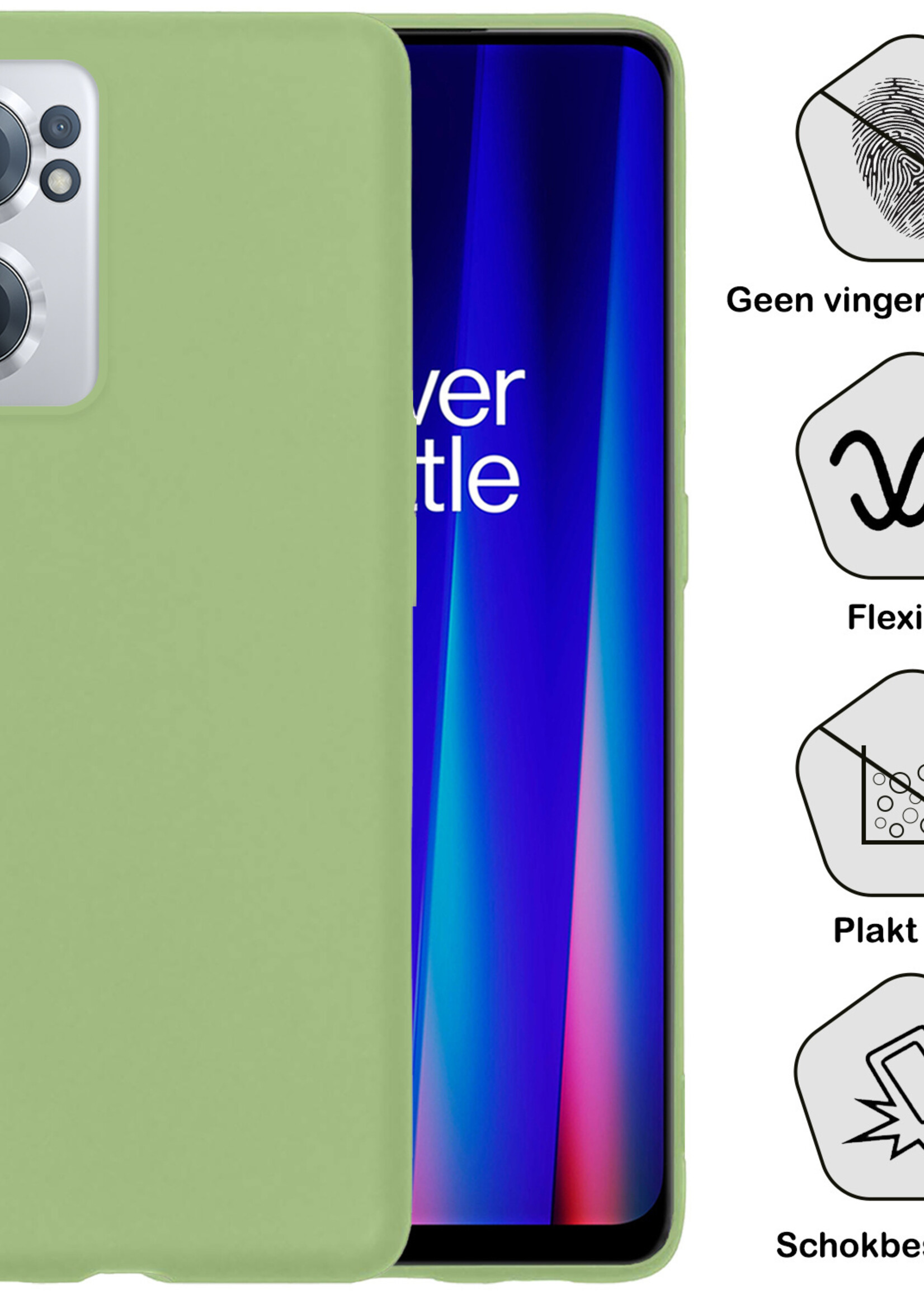 BTH Hoesje Geschikt voor OnePlus Nord CE 2 Hoesje Siliconen Case Hoes Met Screenprotector - Hoes Geschikt voor OnePlus Nord CE 2 Hoes Cover Case - Groen
