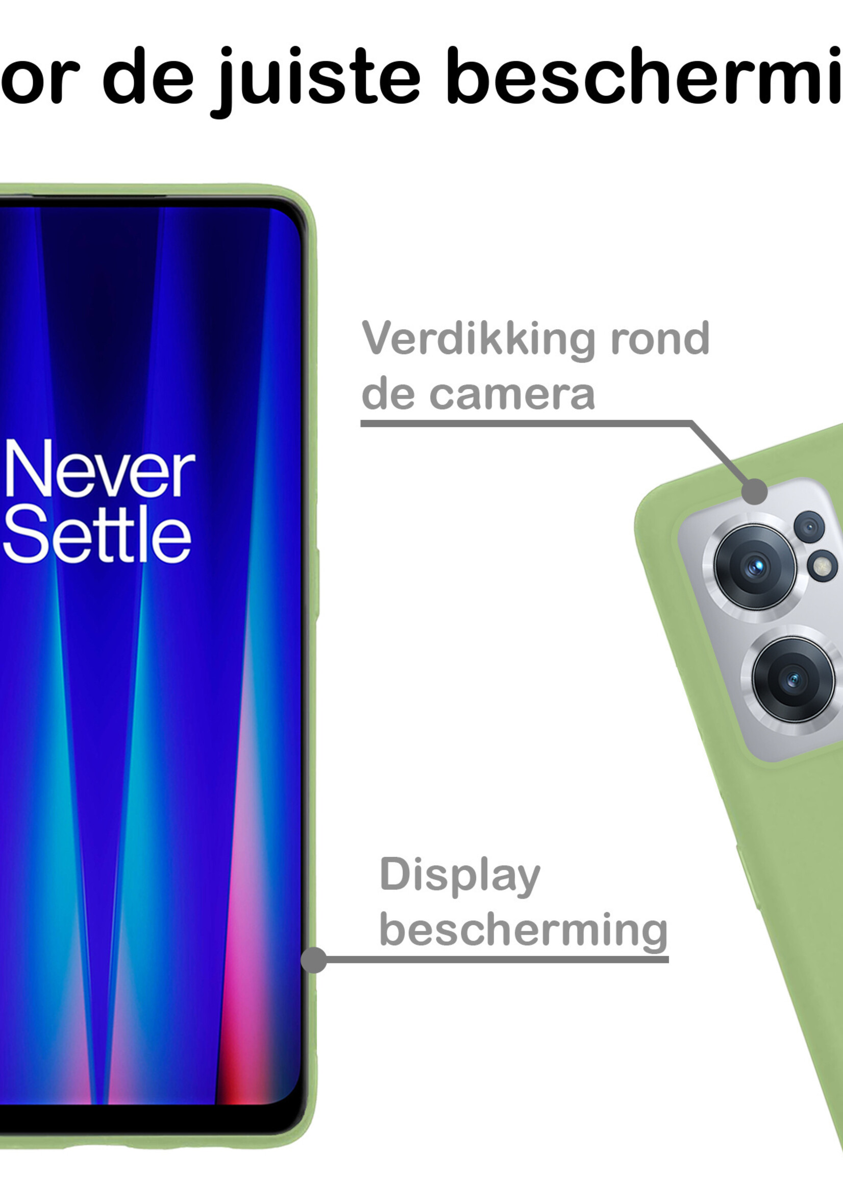 BTH Hoesje Geschikt voor OnePlus Nord CE 2 Hoesje Siliconen Case Hoes Met Screenprotector - Hoes Geschikt voor OnePlus Nord CE 2 Hoes Cover Case - Groen
