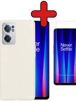 BTH BTH OnePlus Nord CE 2 Hoesje Siliconen Met Screenprotector - Wit
