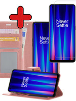 BTH BTH OnePlus Nord CE 2 Hoesje Bookcase Rose goud Met Screenprotector