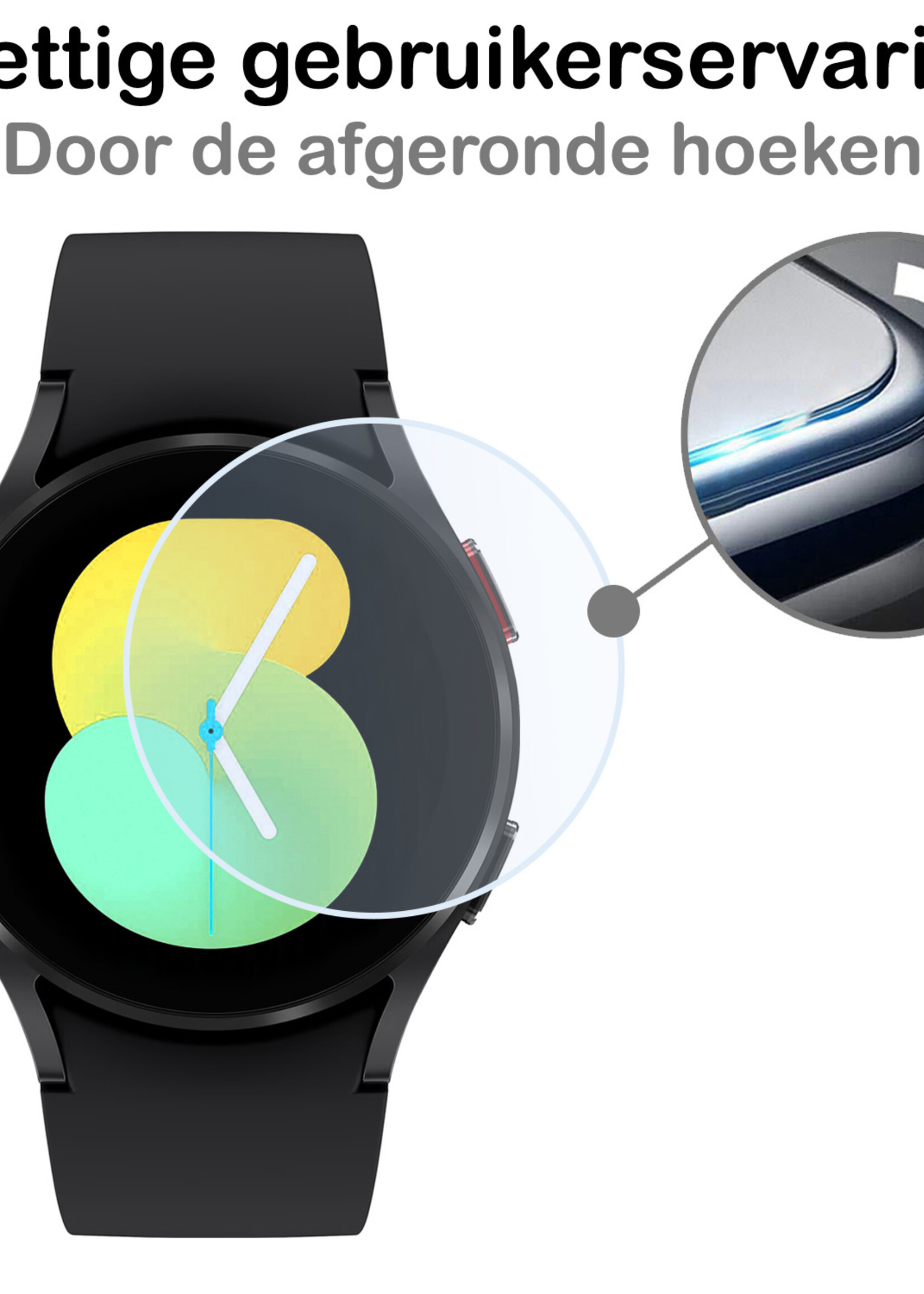 BTH Screenprotector Geschikt voor Samsung Watch 5 40 mm Screenprotector Glas Gehard Screen Cover - Screen Protector Geschikt voor Samsung Galaxy Watch 5 (40 mm) Screenprotector Tempered Glass - 3 PACK