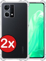 BTH BTH Oppo Reno7 Hoesje Shockproof - Transparant - 2 PACK