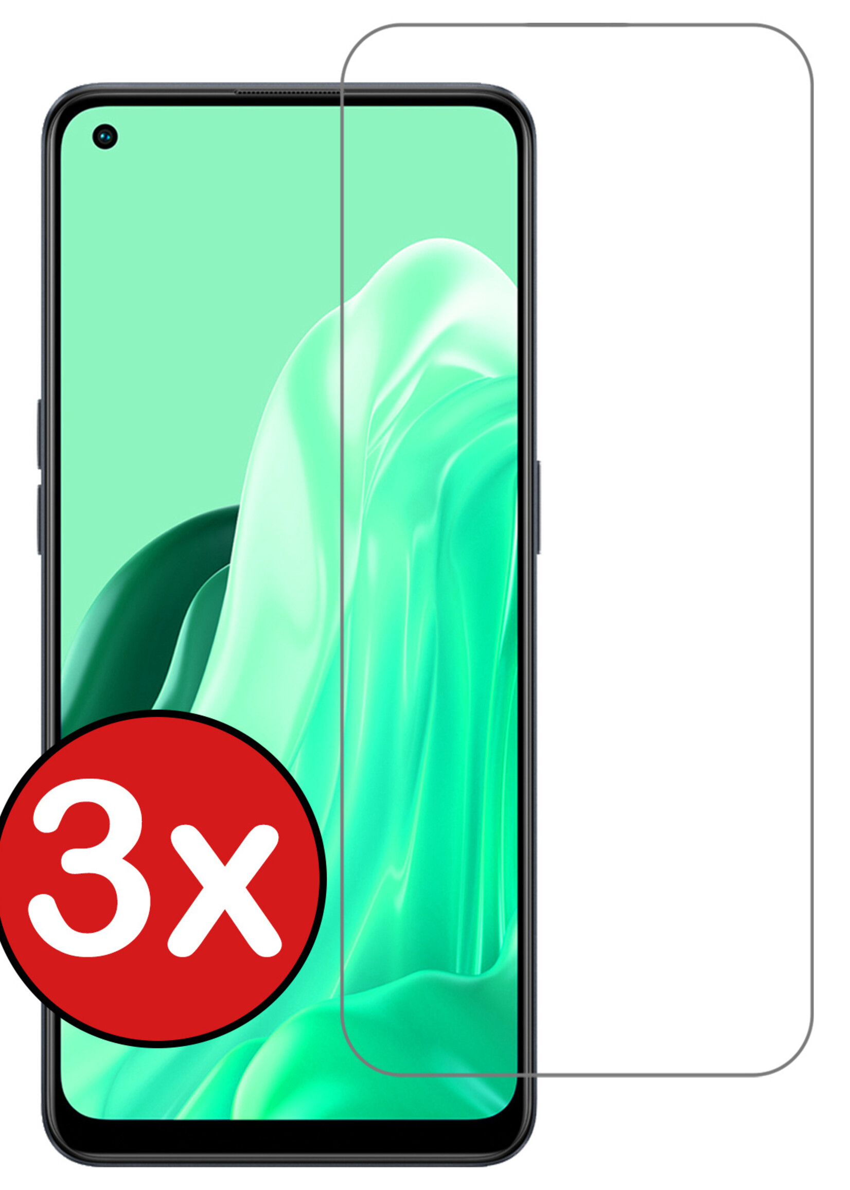 BTH Screenprotector Geschikt voor OPPO Reno 7 Screenprotector Glas Gehard Tempered Glass - Screenprotector Geschikt voor OPPO Reno 7 Screen Protector Screen Cover - 3 PACK