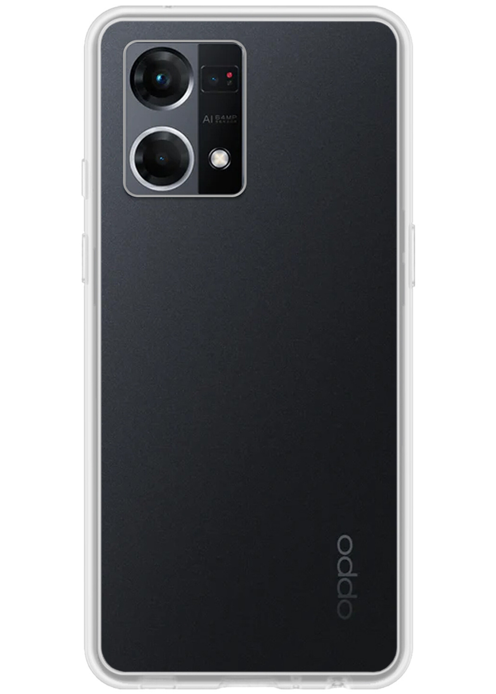 BTH Oppo Reno7 Hoesje Siliconen Case Cover - Oppo Reno7 Hoesje Cover Hoes Siliconen - Transparant