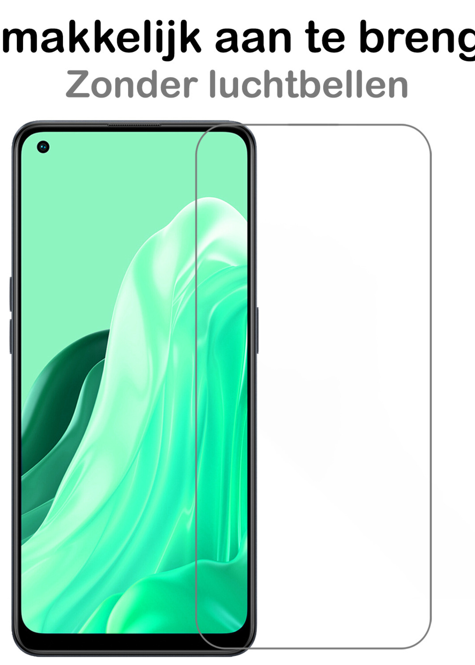 BTH Hoesje Geschikt voor OPPO Reno 7 Hoesje Siliconen Case Hoes Met Screenprotector - Hoes Geschikt voor OPPO Reno 7 Hoes Cover Case - Transparant