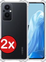 BTH BTH Oppo Reno8 Lite Hoesje Shockproof - Transparant - 2 PACK