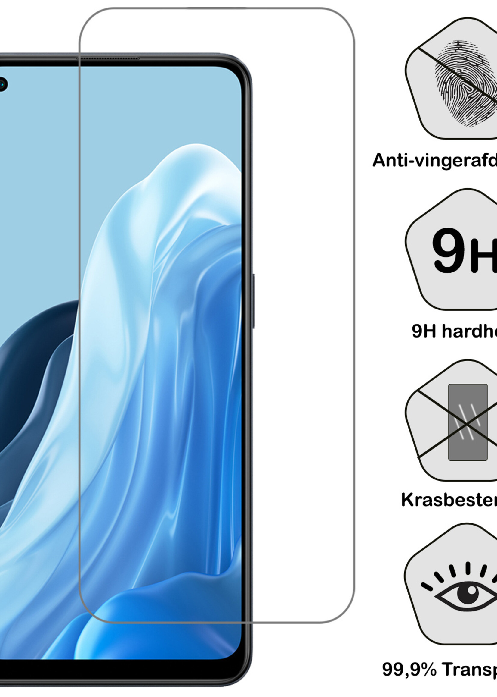 BTH Screenprotector Geschikt voor OPPO Reno 8 Lite Screenprotector Glas Gehard Tempered Glass - Screenprotector Geschikt voor OPPO Reno 8 Lite Screen Protector Screen Cover - 2 PACK