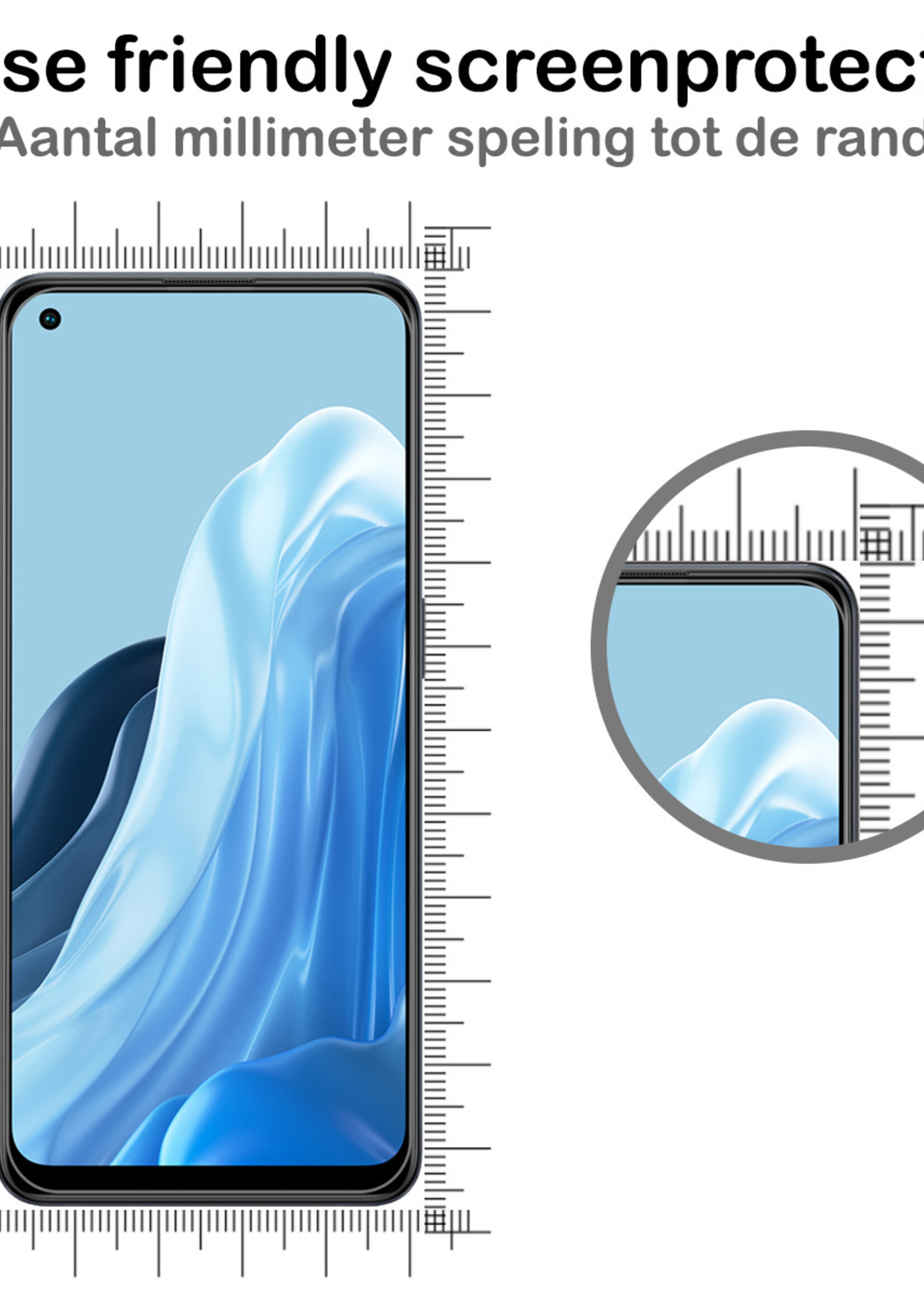 BTH Screenprotector Geschikt voor OPPO Reno 8 Lite Screenprotector Glas Gehard Tempered Glass - Screenprotector Geschikt voor OPPO Reno 8 Lite Screen Protector Screen Cover - 3 PACK