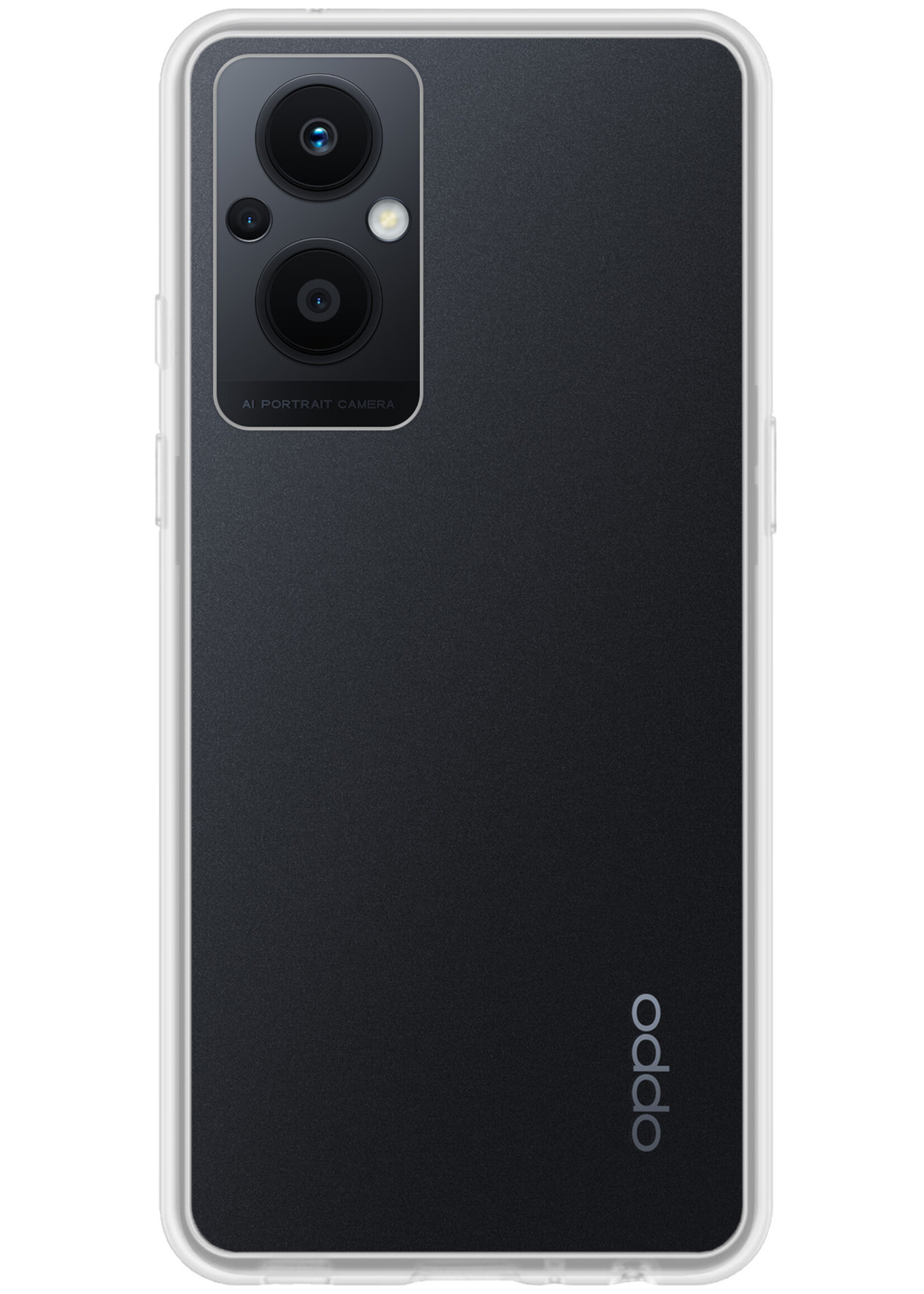 BTH Hoesje Geschikt voor OPPO Reno 8 Lite Hoesje Siliconen Case Hoes Met 2x Screenprotector - Hoes Geschikt voor OPPO Reno 8 Lite Hoes Cover Case - Transparant