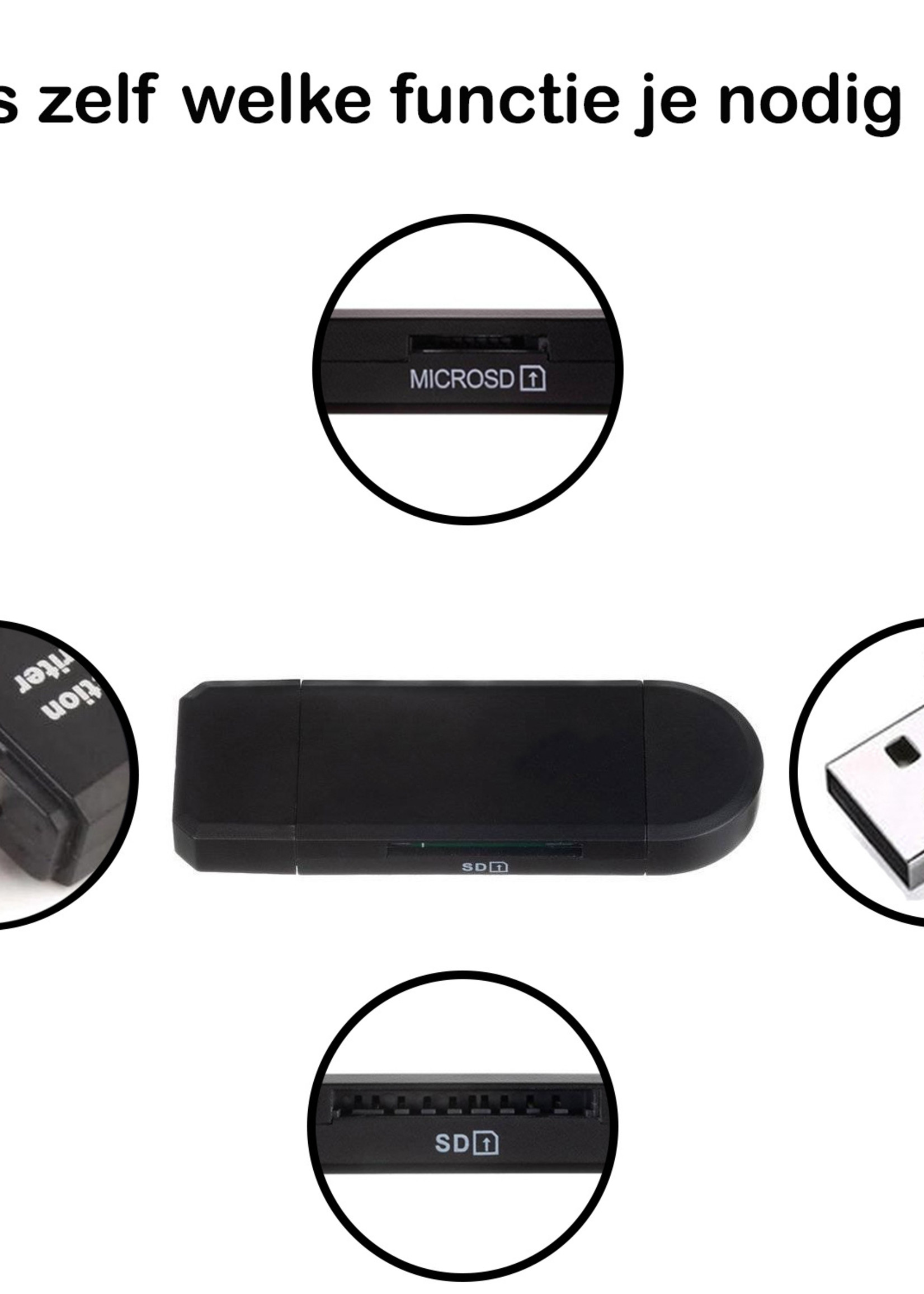 BTH USB OTG SD Card Reader Micro SD Kaartlezer 4-in-1 USB OTG