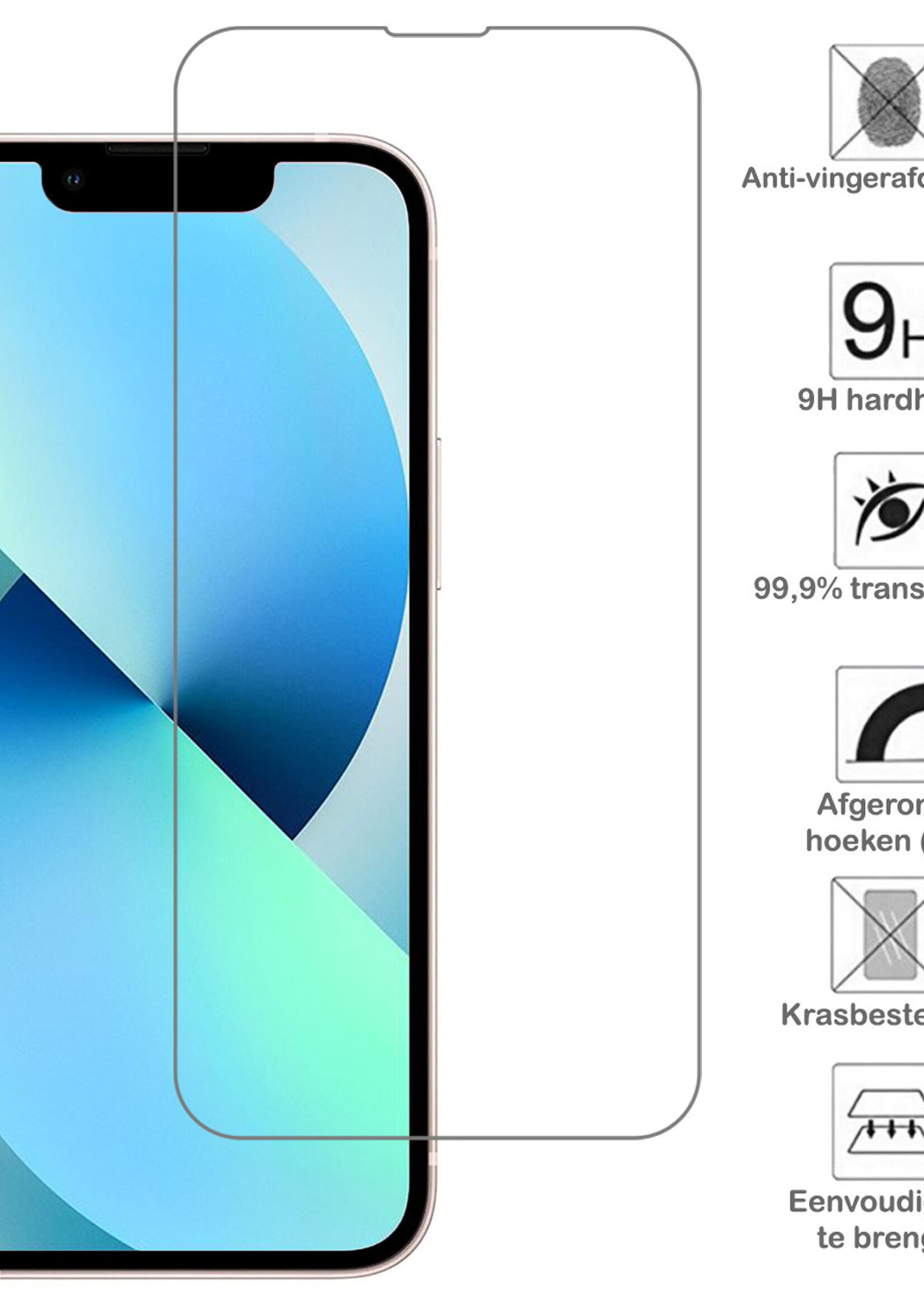 BTH Screenprotector Geschikt voor iPhone 14 Pro Screenprotector Glas Gehard Met Dichte Notch - Screenprotector Geschikt voor iPhone 14 Pro Screen Protector Glas Tempered Glass - 2 PACK