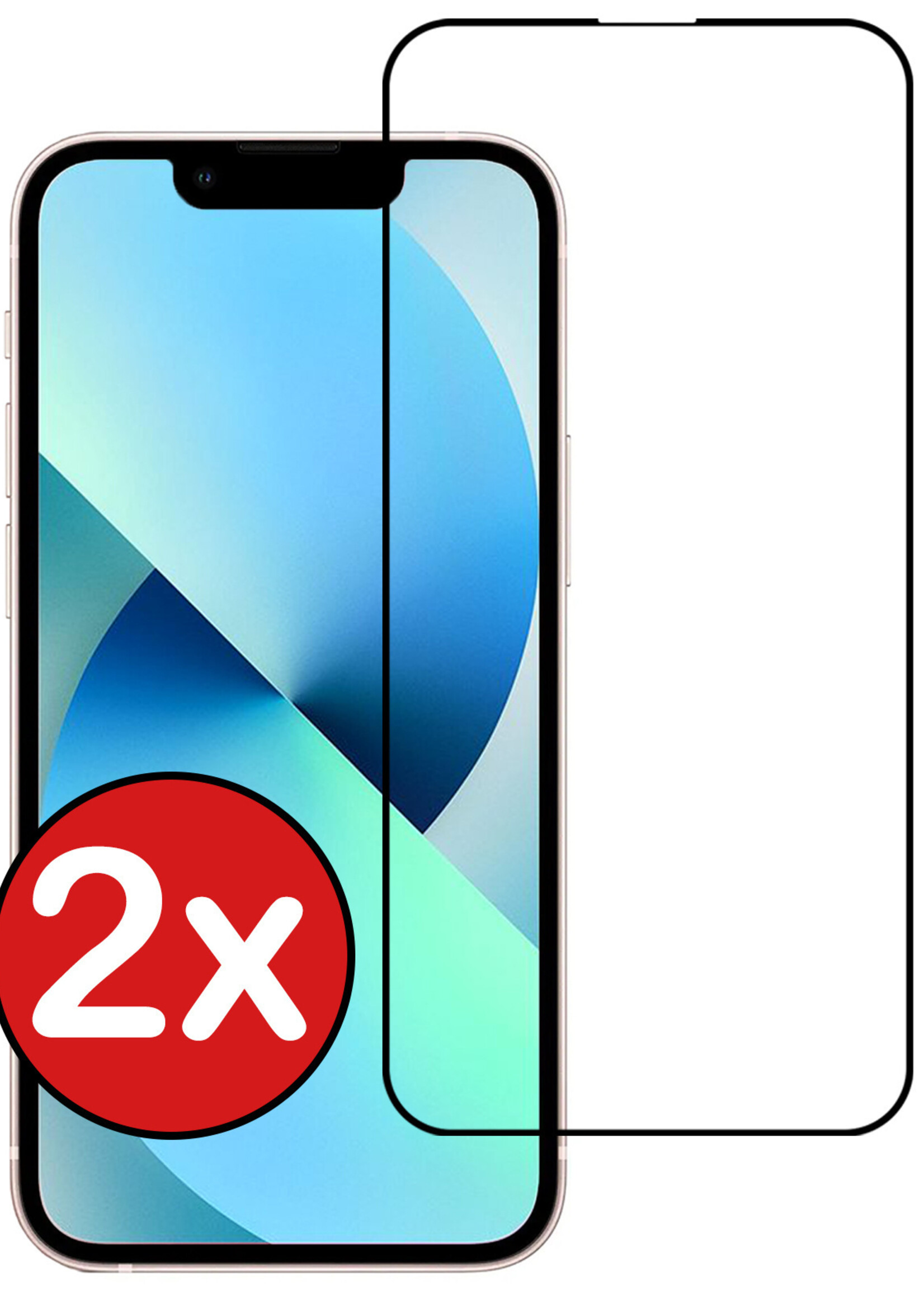 BTH Screenprotector Geschikt voor iPhone 14 Plus Screenprotector Glas Gehard Tempered Glass Full Cover - Screenprotector Geschikt voor iPhone 14 Plus Screen Protector Screen Cover - 2 PACK