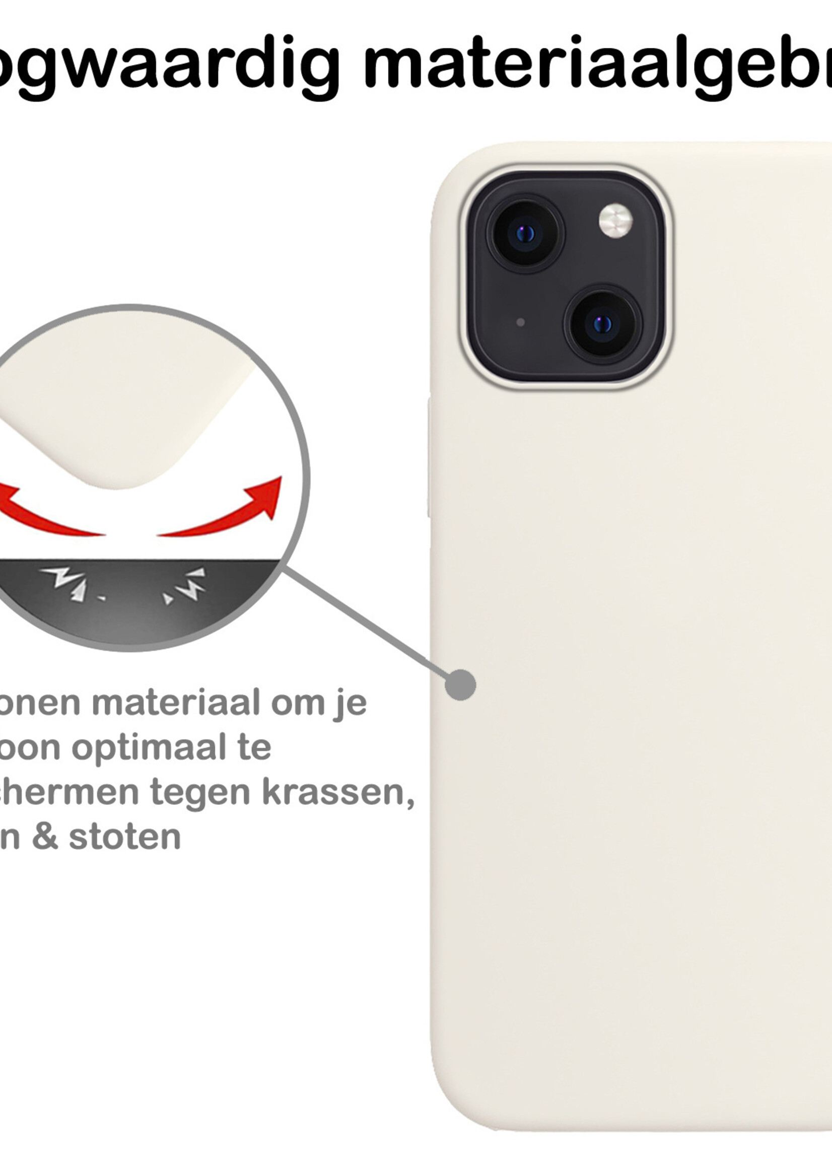 BTH Hoes voor iPhone 14 Hoesje Siliconen Case Cover - Hoes voor iPhone 14 Hoesje Cover Hoes Siliconen - Wit