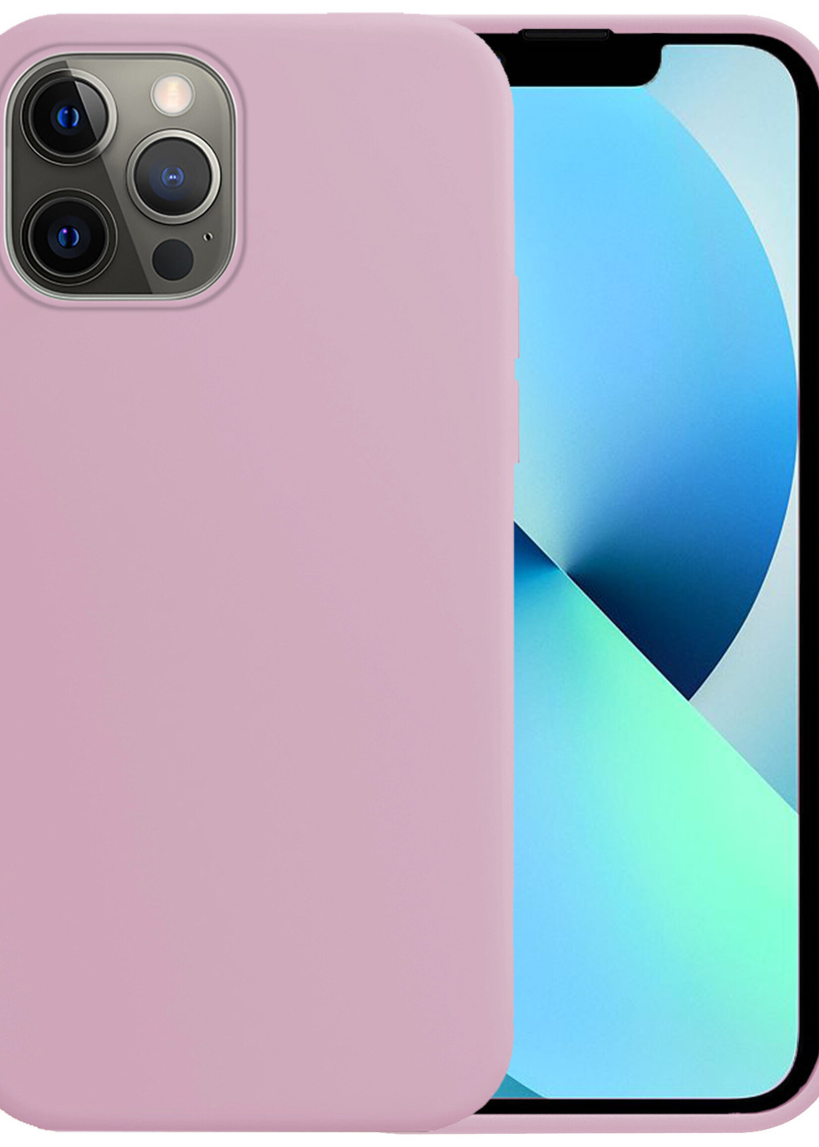 BTH Hoes voor iPhone 14 Pro Hoesje Siliconen Case Cover - Hoes voor iPhone 14 Pro Hoesje Cover Hoes Siliconen - Lila