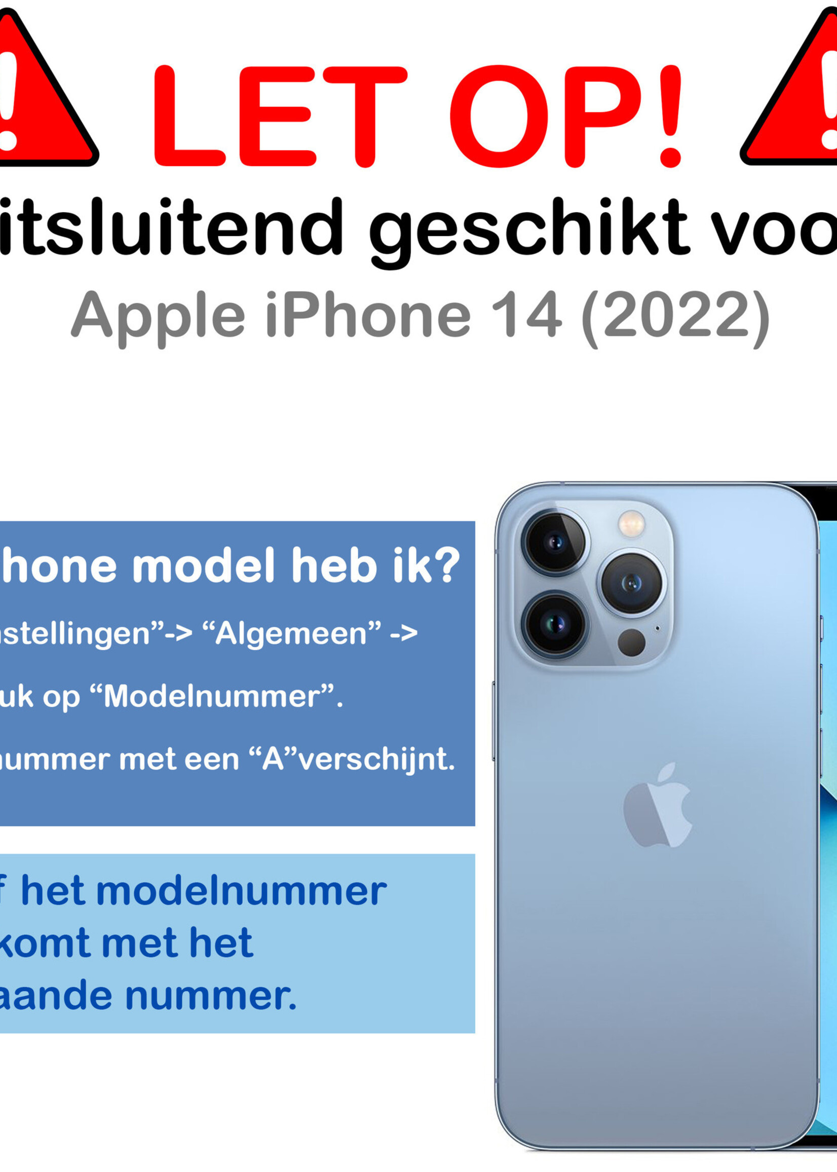 BTH Hoesje Geschikt voor iPhone 14 Hoesje Siliconen Case Hoes - Hoes Geschikt voor iPhone 14 Hoes Cover Case - Donkerblauw - 2 PACK