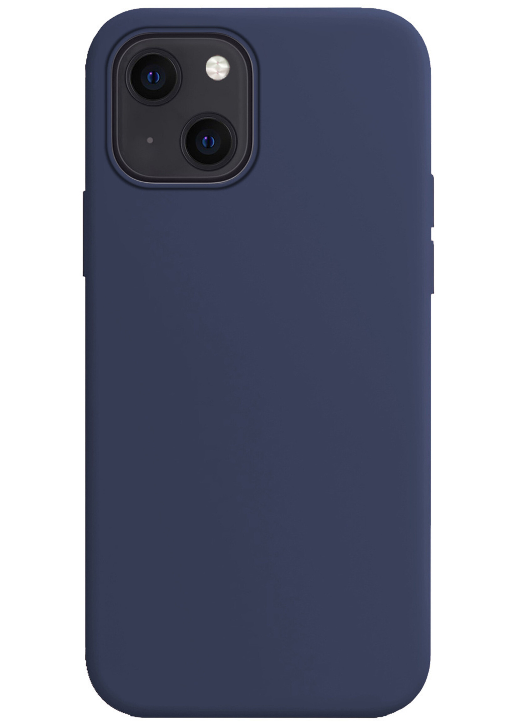 BTH Hoesje Geschikt voor iPhone 14 Plus Hoesje Siliconen Case Hoes - Hoes Geschikt voor iPhone 14 Plus Hoes Cover Case - Donkerblauw - 2 PACK