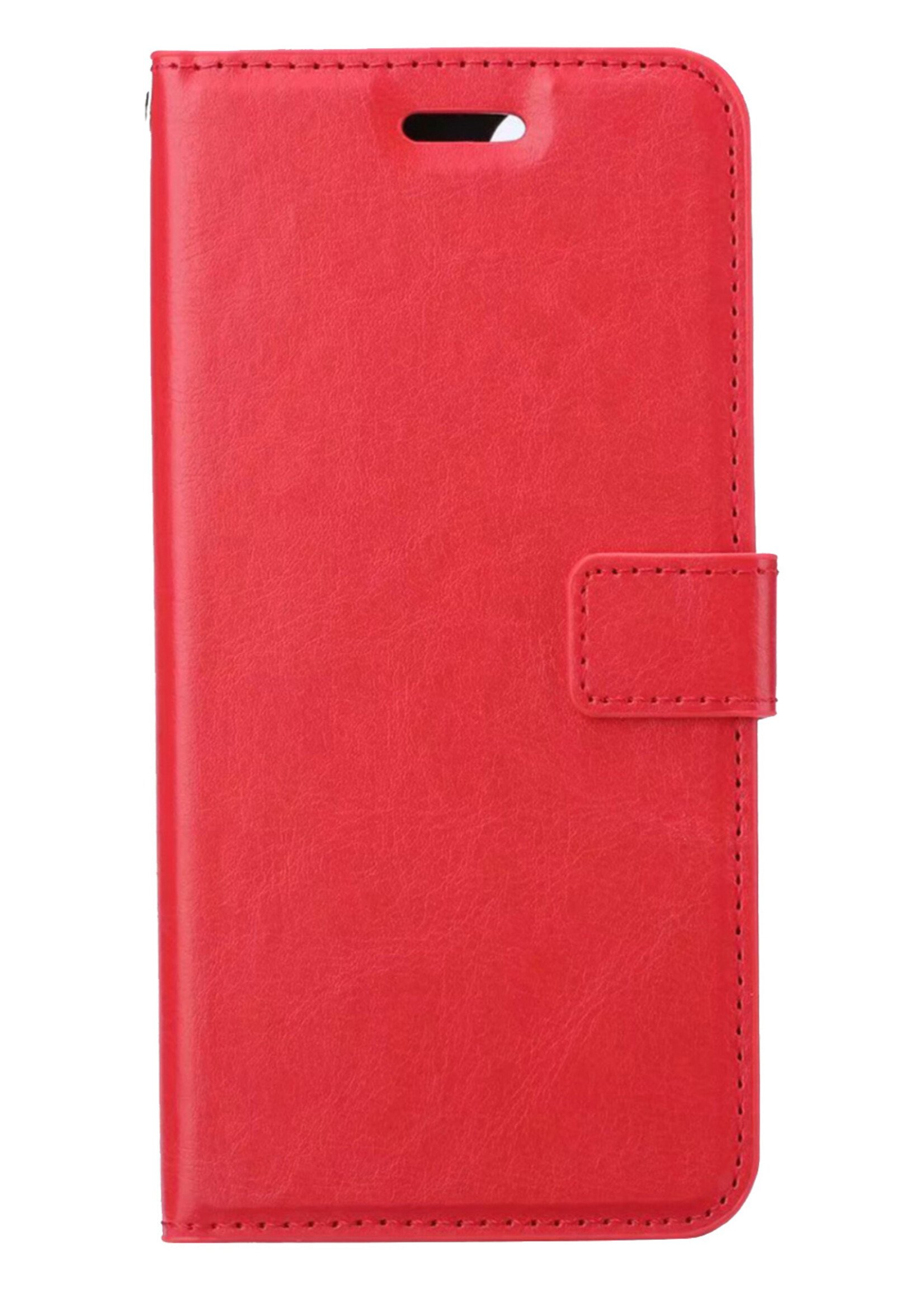 BTH Hoes voor iPhone 14 Hoesje Book Case Hoes Portemonnee Cover Walletcase - Hoes voor iPhone 14 Hoes Bookcase Hoesje - Rood