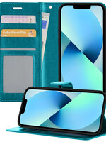 BTH BTH iPhone 14 Pro Hoesje Bookcase - Turquoise